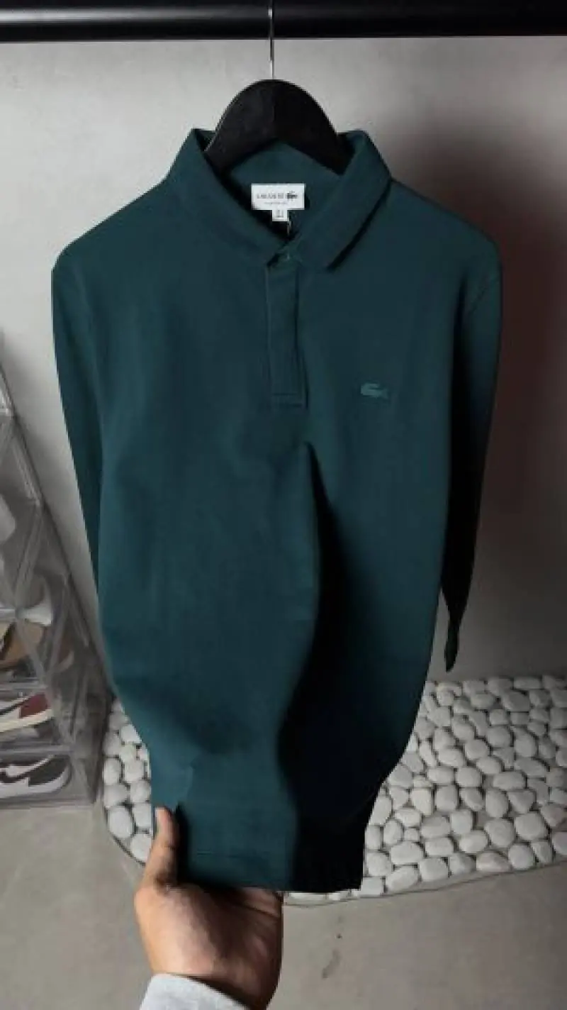 Lacoste Classic Green Full Sleeves T-Shirt 1065 - Image 2