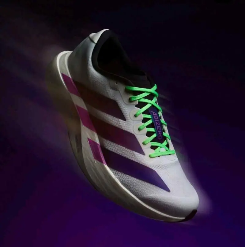 Adidas AdiZero Evo SL White Purple Lime Burst - Image 2