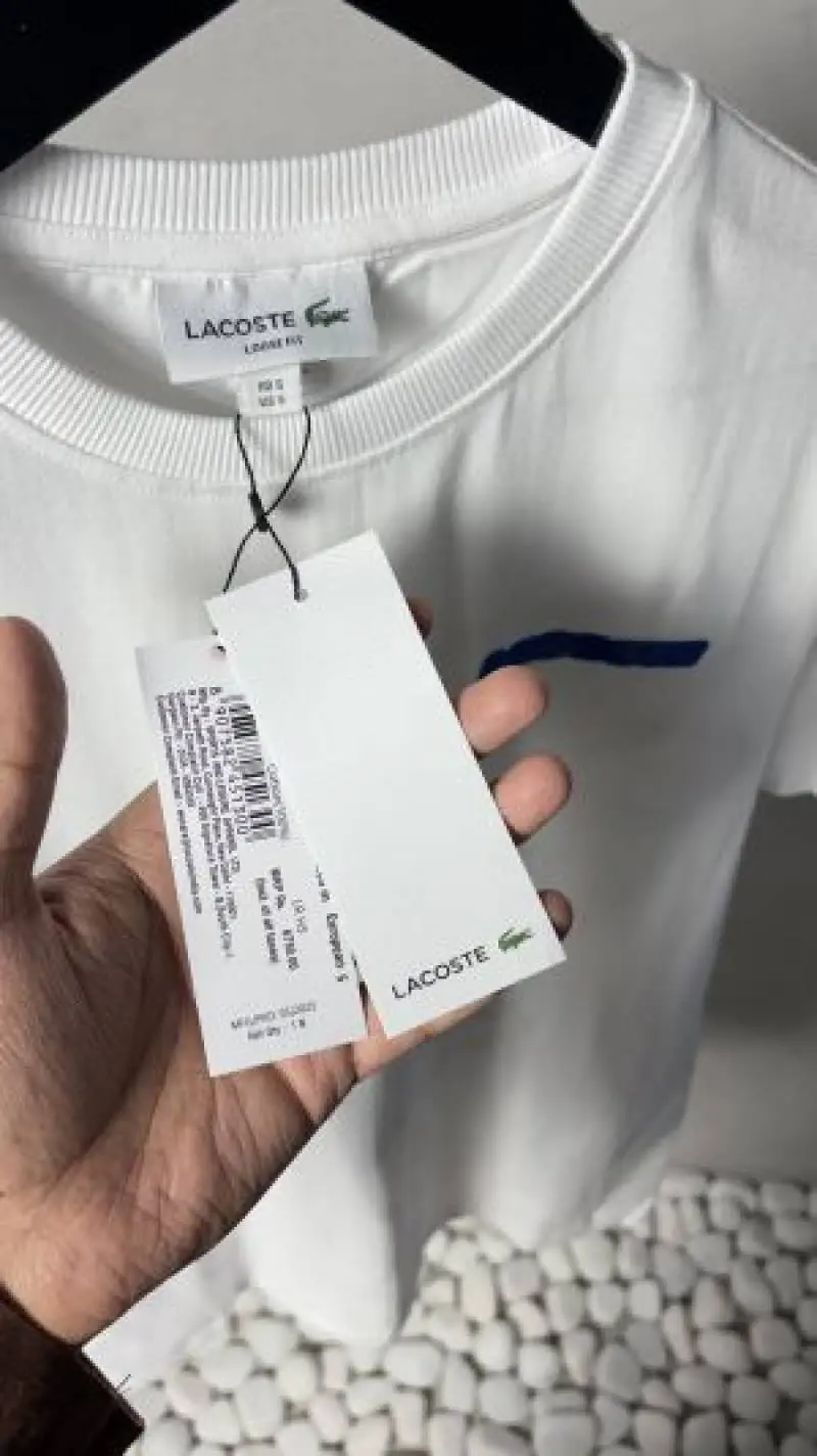 Lacoste Drip Logo White T-Shirt 1234 - Image 2