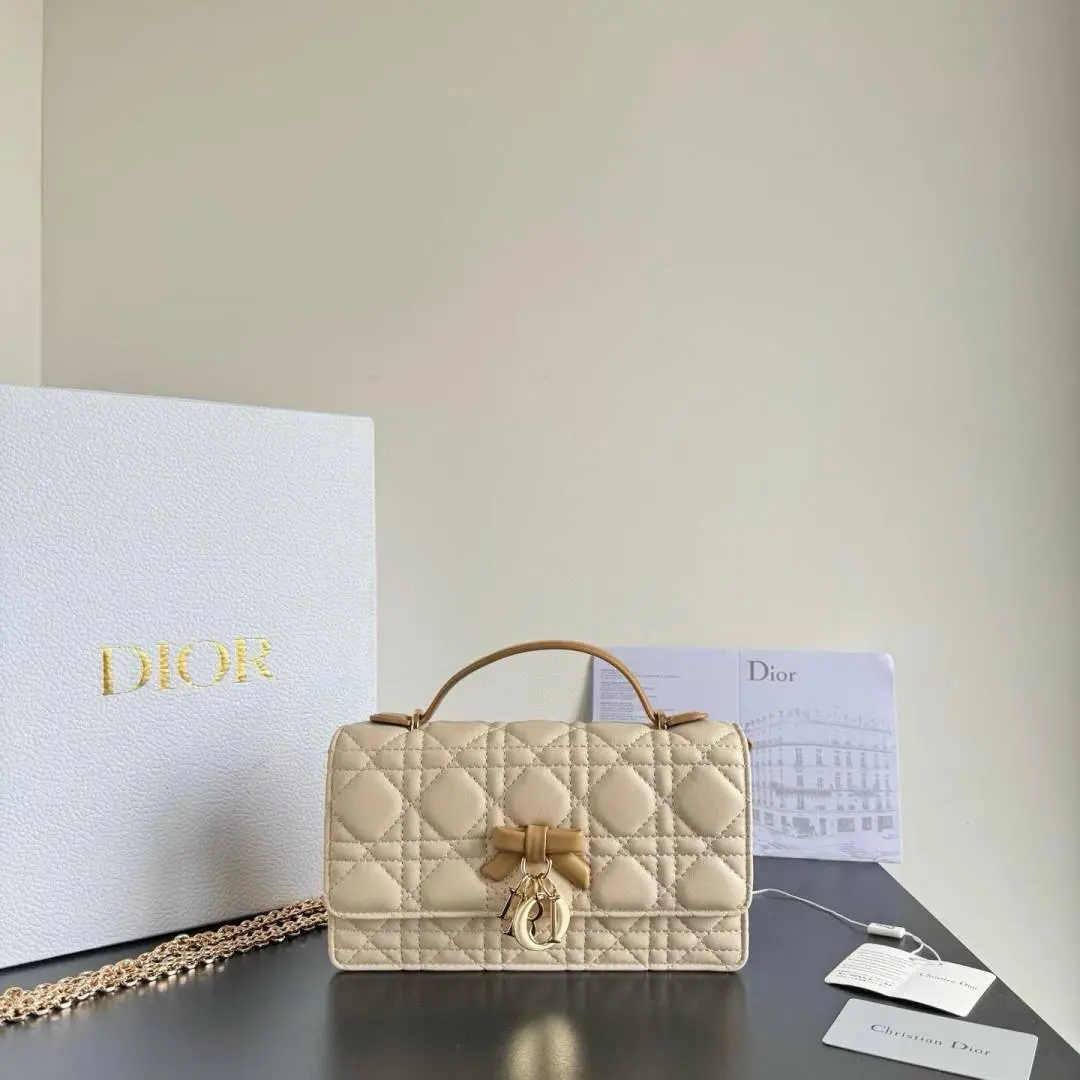 Dior Cannage Small Top Handle Bag With Original Box & DustCover