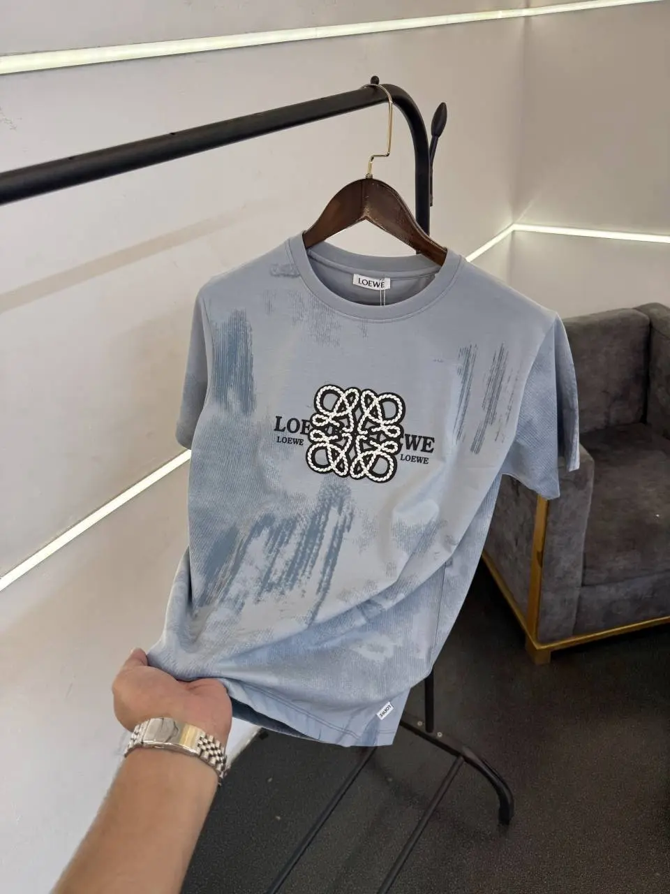 Loew e acid wash turkey imported round neck tshirt grey - Image 2