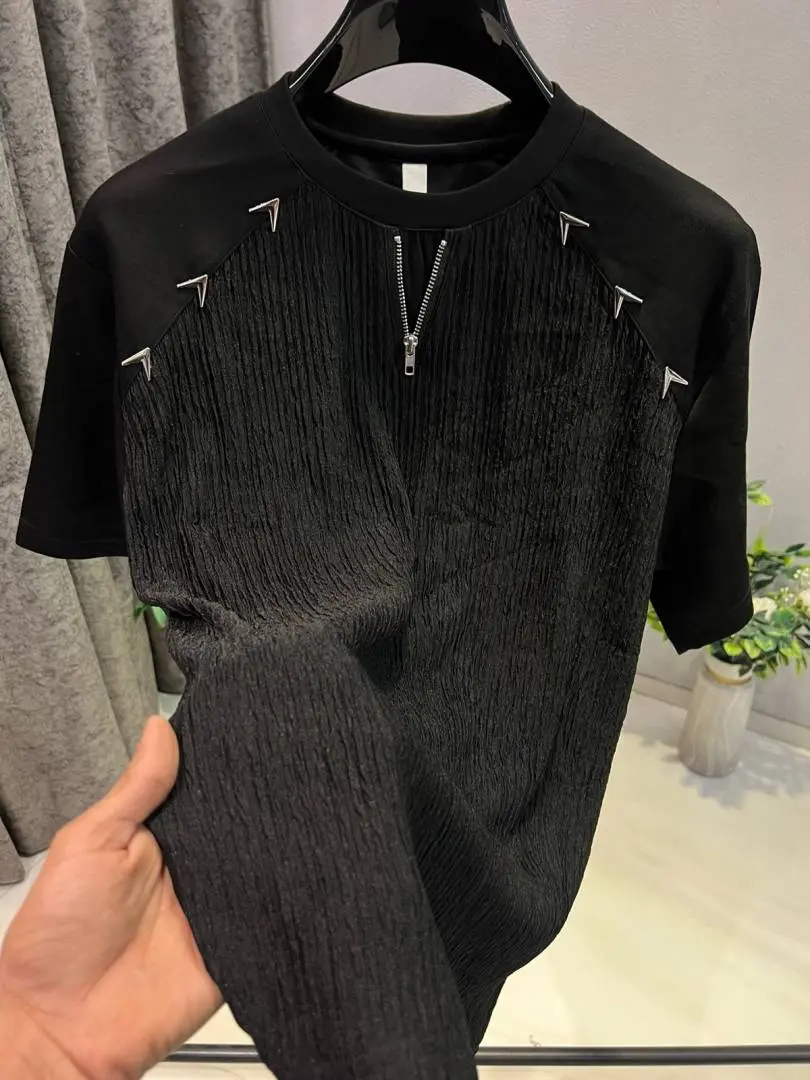 KOREAN IMPORTED HIGH DEMAND ARTICLE T-SHIRT BLACK - Image 3