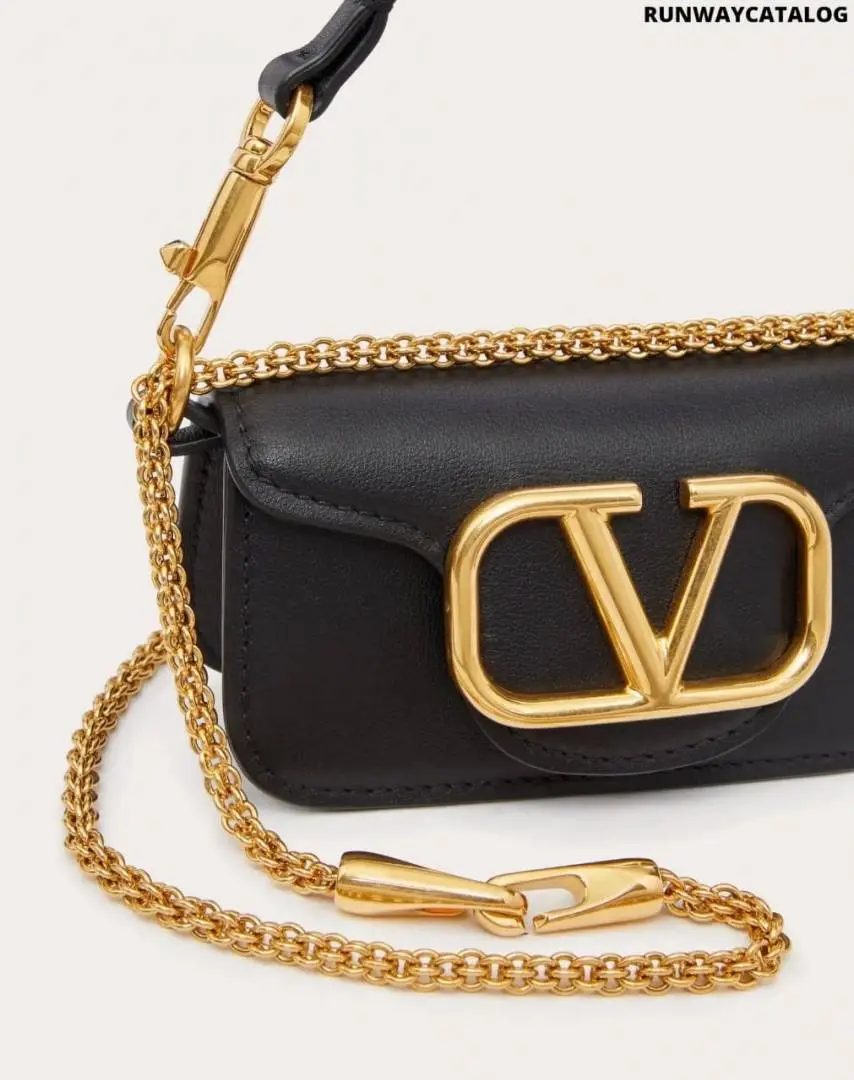 Valentino V Lock Black Small Shoulder Bag With Original Box - Image 3