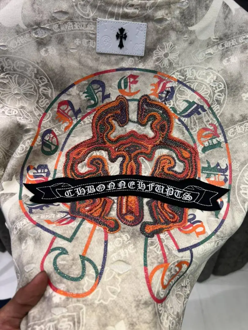 CHROME HEARTS IMPORTED SWEATSHIRT STORE ARTICLE CREAM AND GREY - Image 4