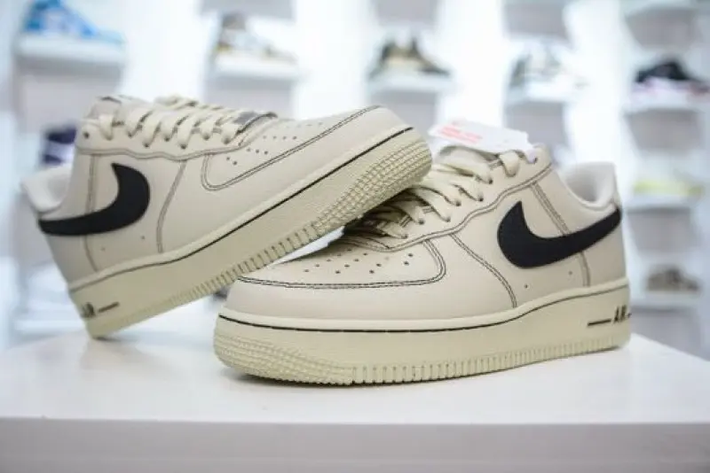 Nike Airforce 1 LV8 Leather Cream Black - Image 11