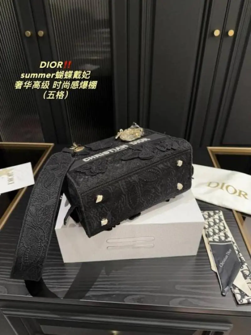 Diyor875 Lady My ABC D-Lite Embroidery Luxurious Quality With OG Magnetic Gift Box & Dust Bag & Scarf (Black - 875) - Image 5