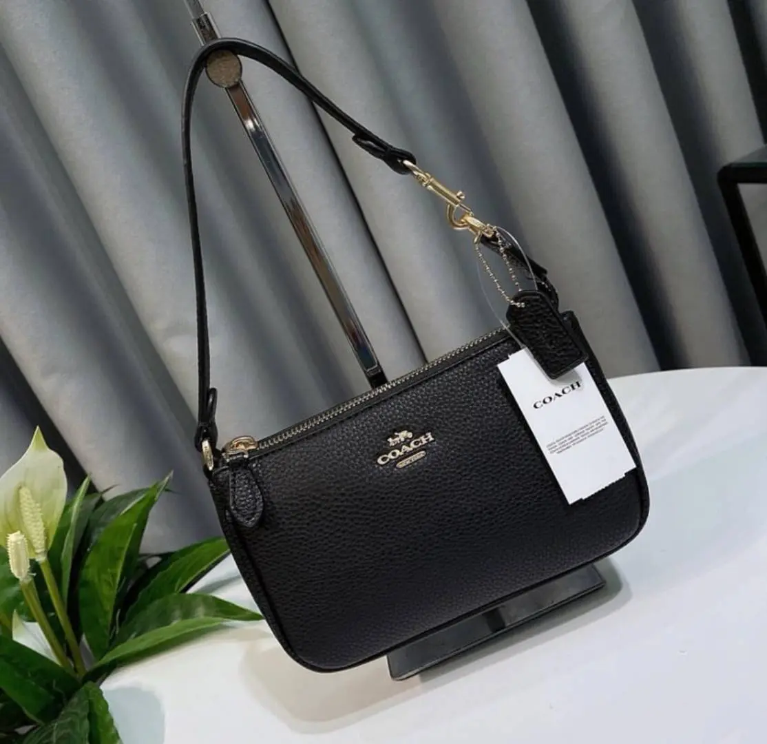 Coach Nolita 19 All Black With OriginalBox DustCover ChainBelt PearlCharm
