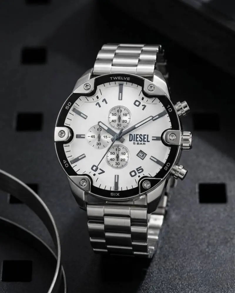 Diesel Spiked silver white