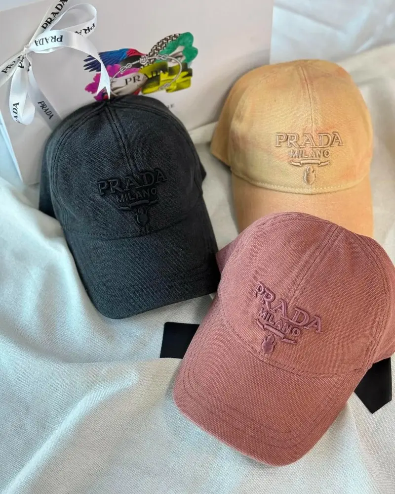 Prada Milano Beige Baseball Canvas Premium Unisex Cap (With Safety Box) - Image 3