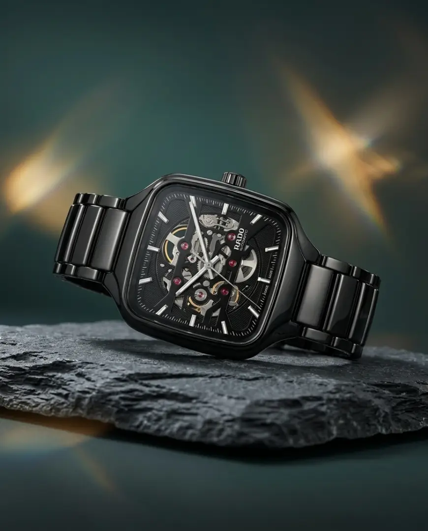 Rado True Square Automatic Open Heart Full Black & dimond