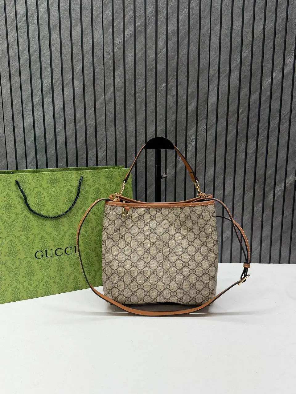 Gucci GG Emblem CB Brown Mono Medium Bucket With Original DustCover & CarryBag - Image 9