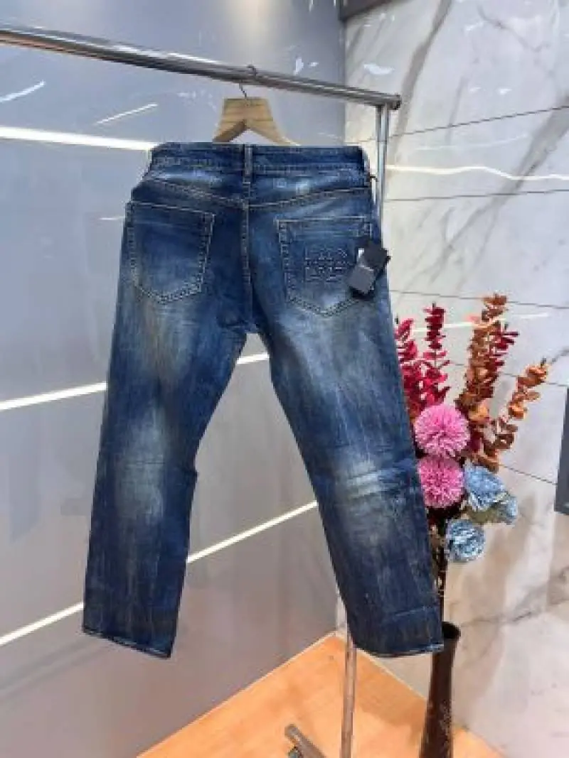 Dolce and Gabban a Green Shade Premium Imported Stretchable Lycra Fabric Straight Fit Denim with Emboss Logo Sale Offer 3496 - Image 3
