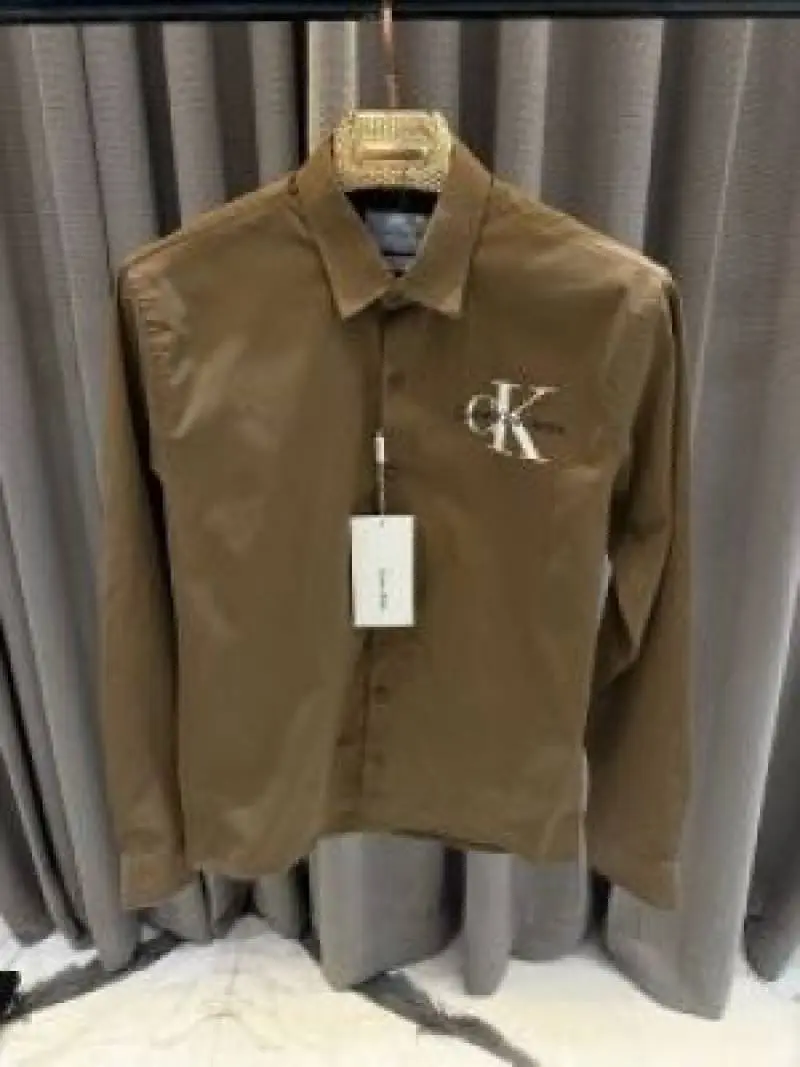 Calvin Kline Chest Logo Full Sleeves Shirt Brown