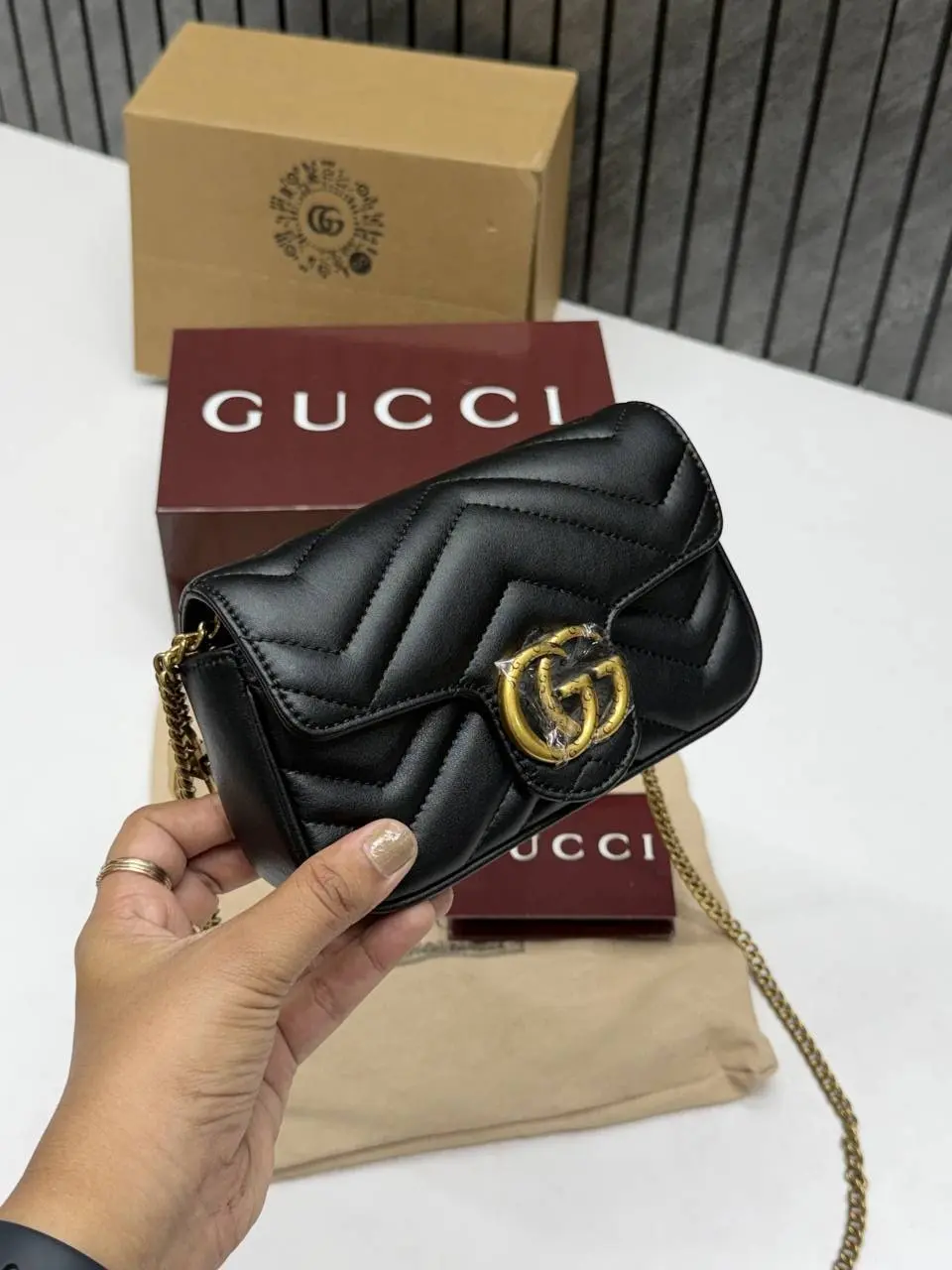 Gucci GG Mini Marmont White Highend Quality With DoubleBoxPacking - Image 3