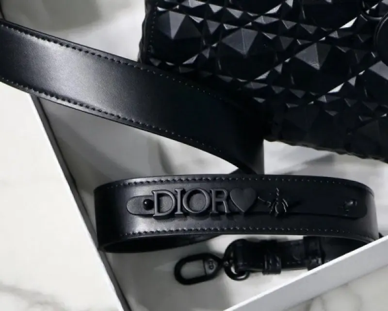 Dior Lady My ABC Bag With OG Box With Dust Bag & Extra Shoulder Strap (Black 3D-208) - Image 10