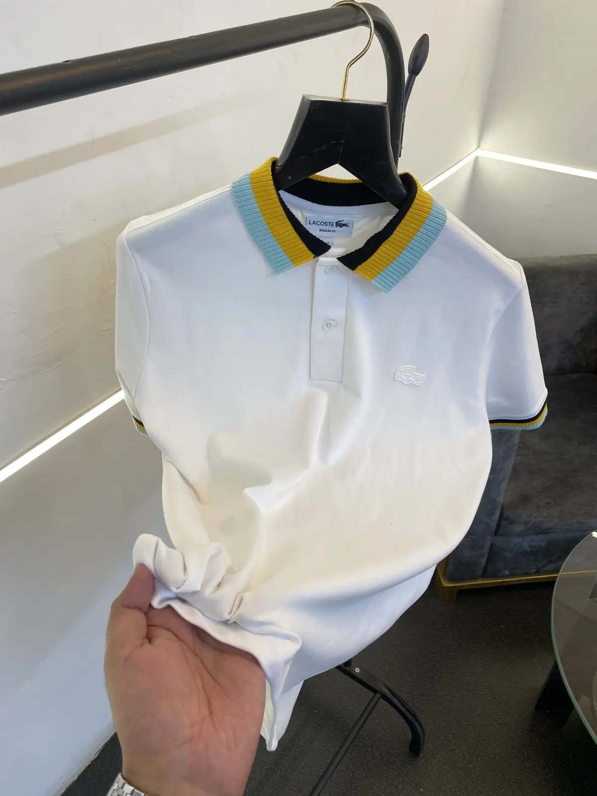 Lacoste pique imported polo tshirt white - Image 3