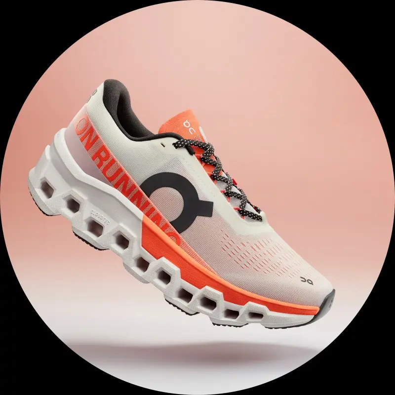 On CloudMonster 2 Undyed Flame White Orange