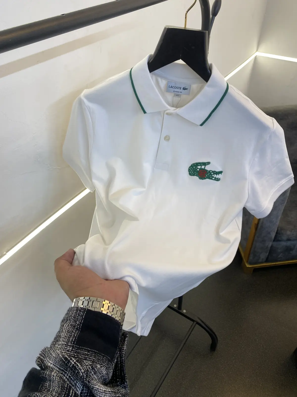 Lacoste imported polo tshirt white sale - Image 2