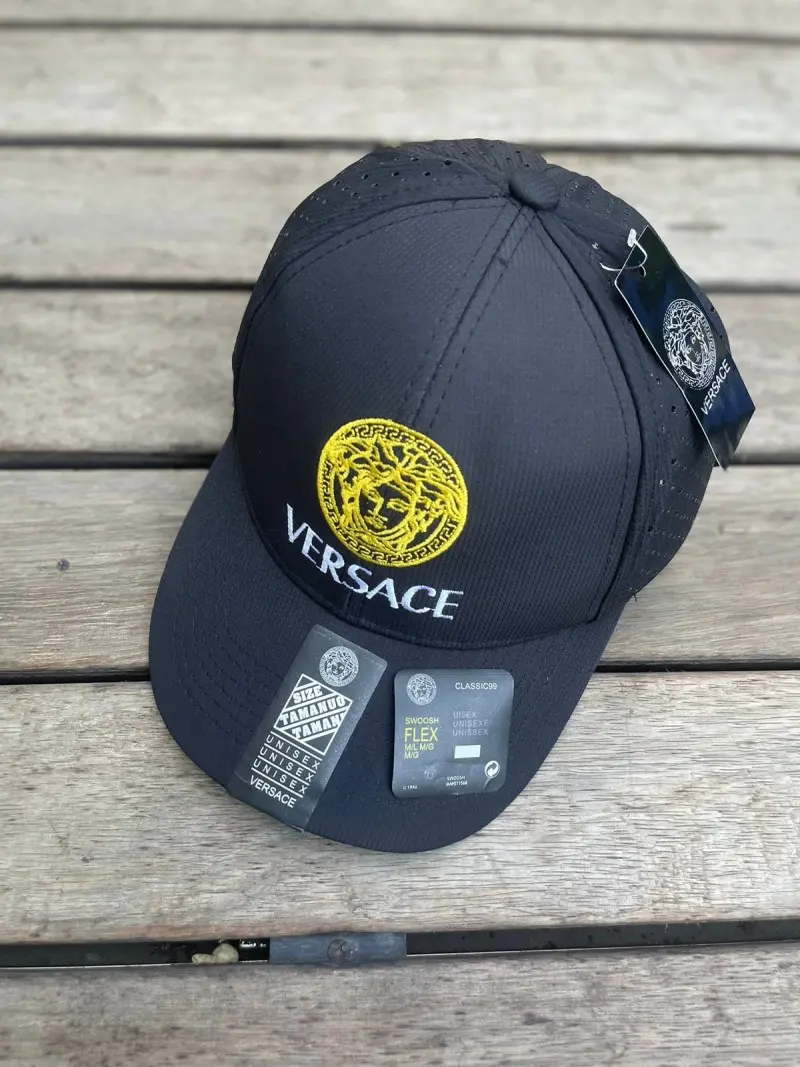 Versace Front Gold Medusa Logo Black And White Premium Unisex Cap (With Box) 744