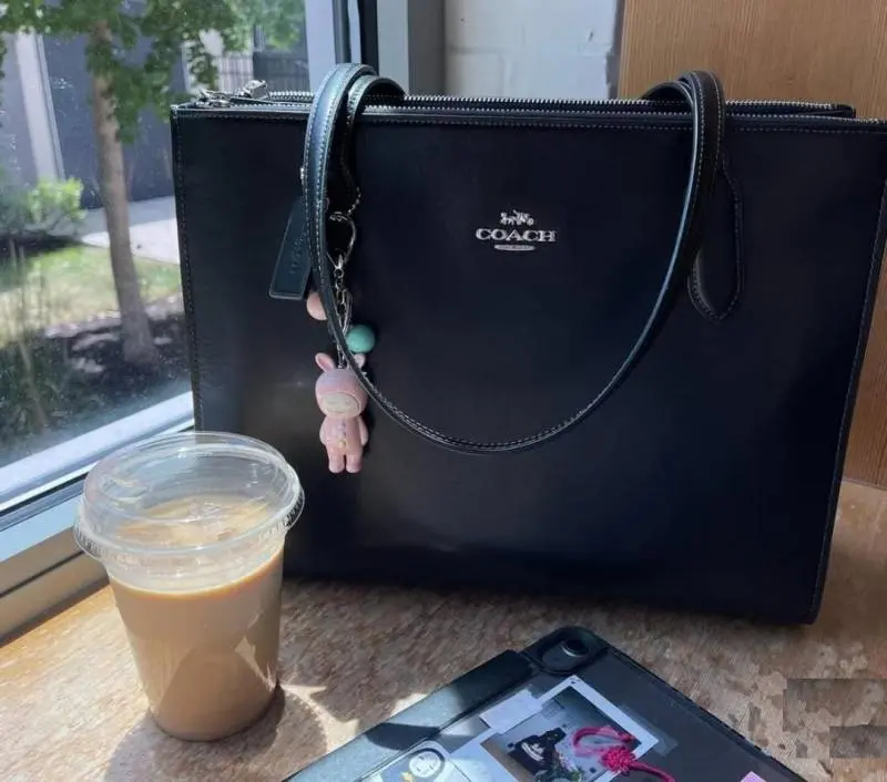Coach Nina Carryall Premium Tote Bag With OG Box & Dust Bag (Black-808) - Image 2