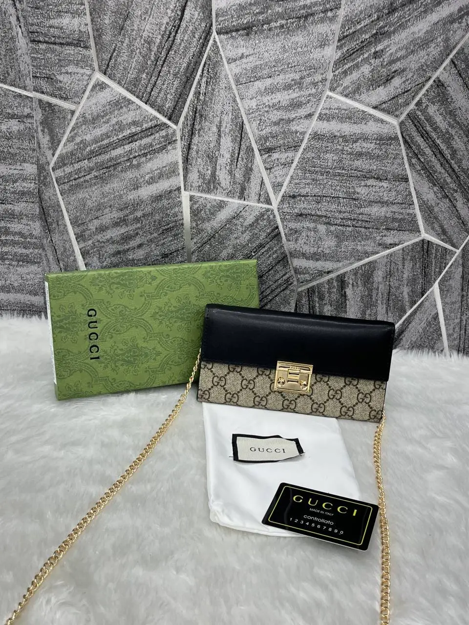 Gucci GG Padlock Chain On Wallet Premium Coded With OriginalPacking - Image 11