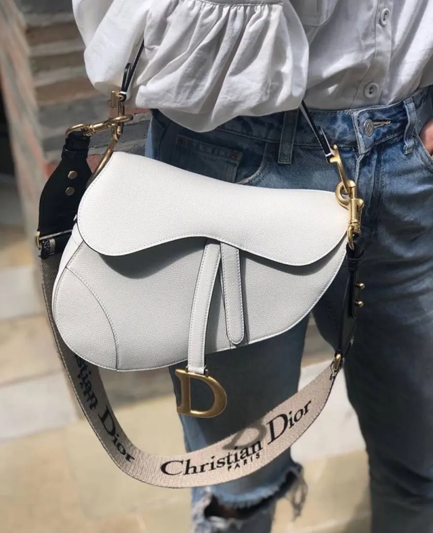 Dior CB Saddle With OriginalBox CarryBag White Leather - Image 2
