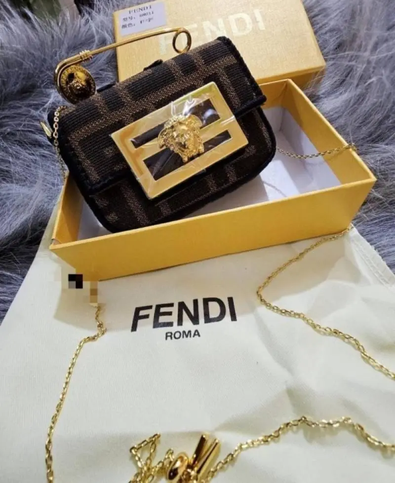 Fendi Fendace Nano Baguette Limited Edition Bag With OG Box & Dust Bag (Brown-640) - Image 4