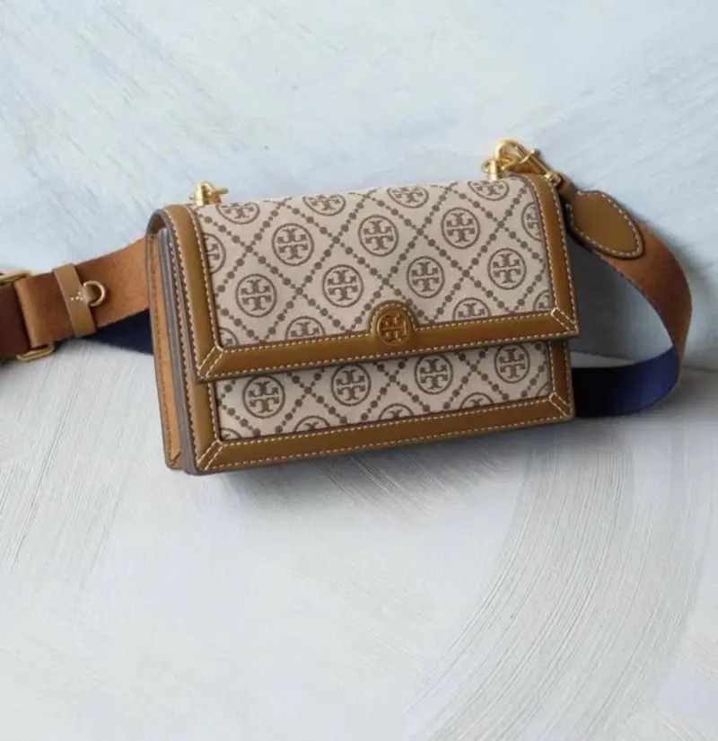 Tori Burch T Monogram Jacquard Crossbody Bag With OriginalBox 2 SlingBelt - Image 7