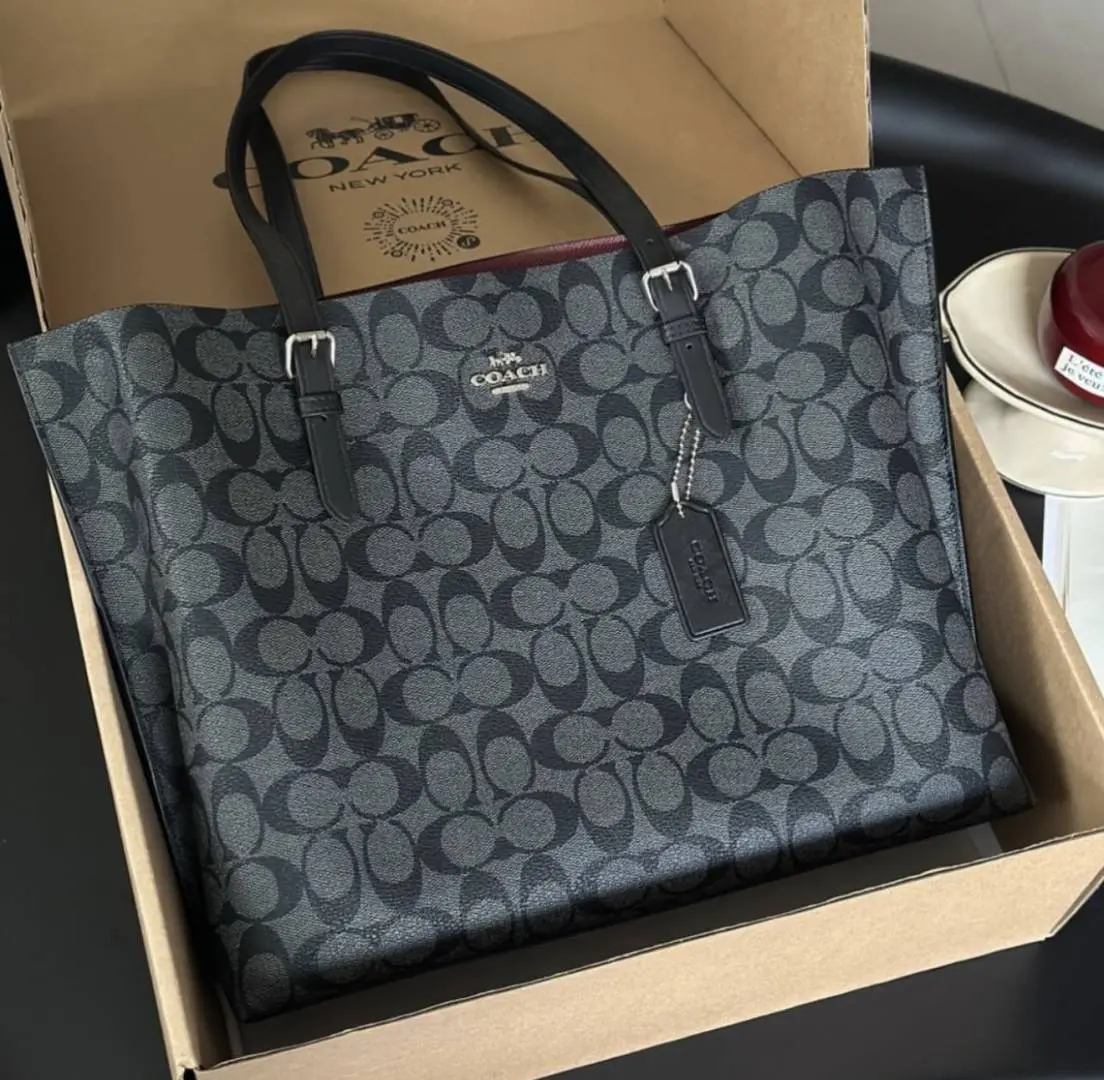 Coach Mollie Large Black-Mono Tote With OriginalBox Packing - Image 2