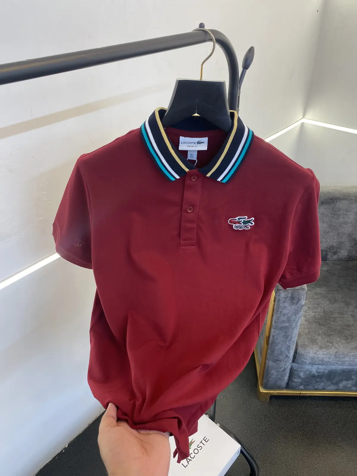Lacoste imported box pack polo tshirt maroon - Image 2