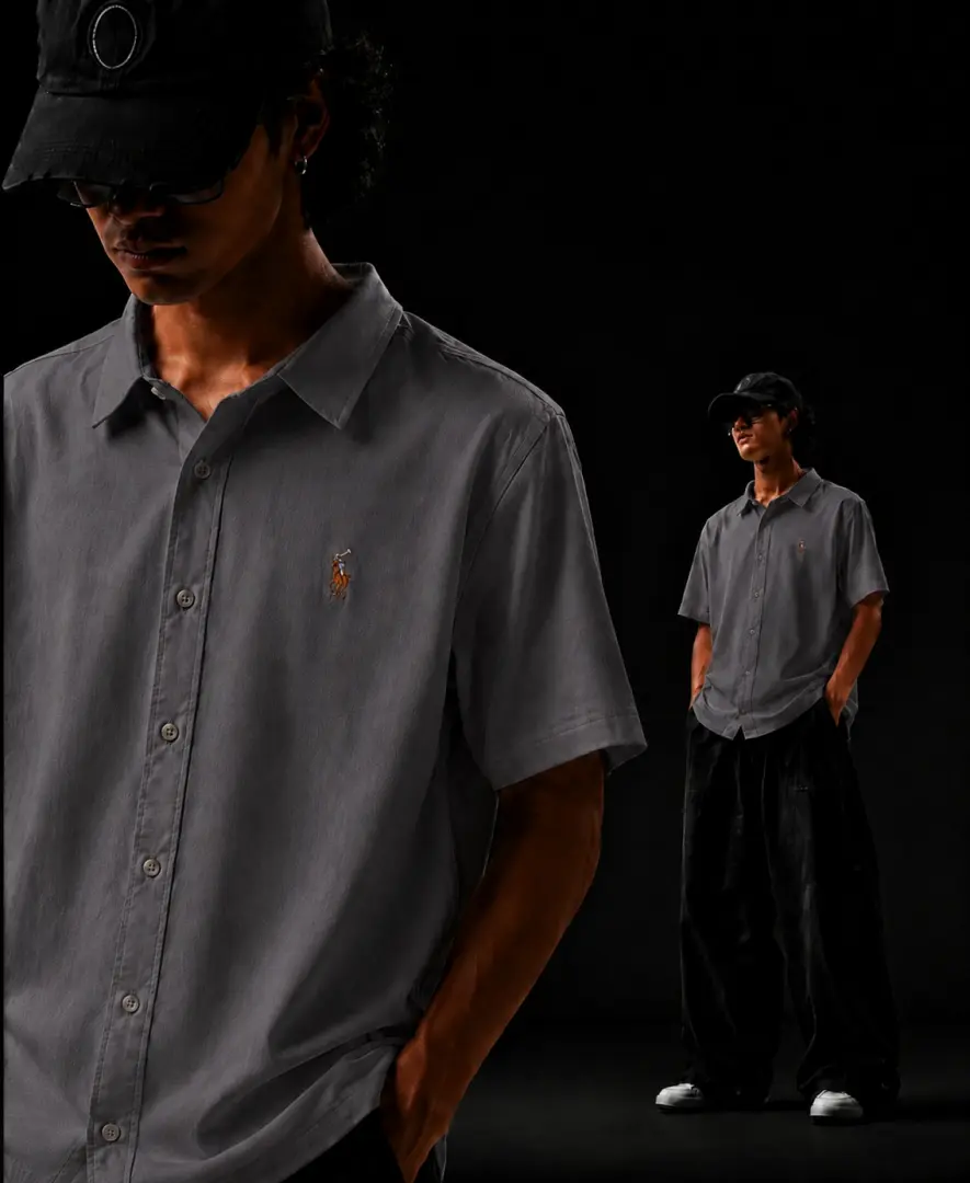 Ralph LAUREN P-OLO IMPORTED STORE ARTICLE SHIRT LINEN FABRIC - Image 2