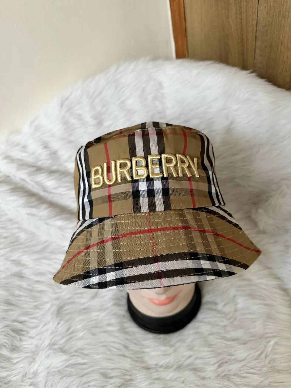 Burberry Monogram Beige Front Logo Premium Unisex Bucket Hat With Safety Box - Image 2