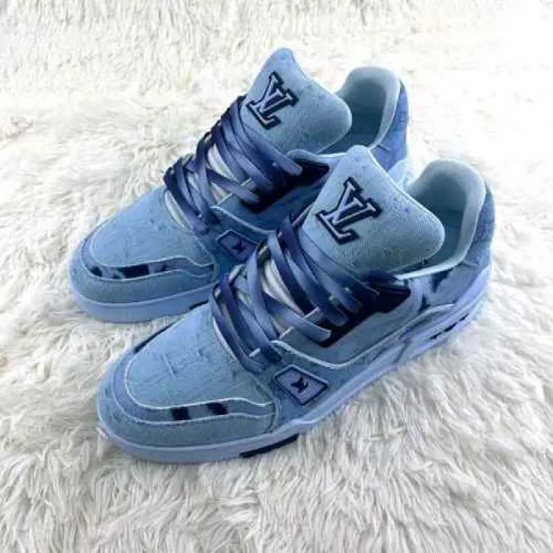Louis vuitton Trainer with navy denim 2424 - Image 2