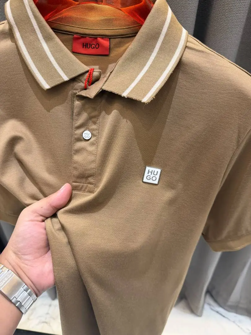 Boss Chest Logo Polo T-shirt Brown - Image 5
