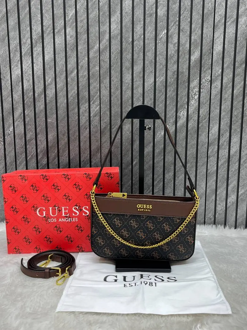 Guess GS6 Katey Brown Shoulder Bag With Original Box & Dust Cover - Image 5