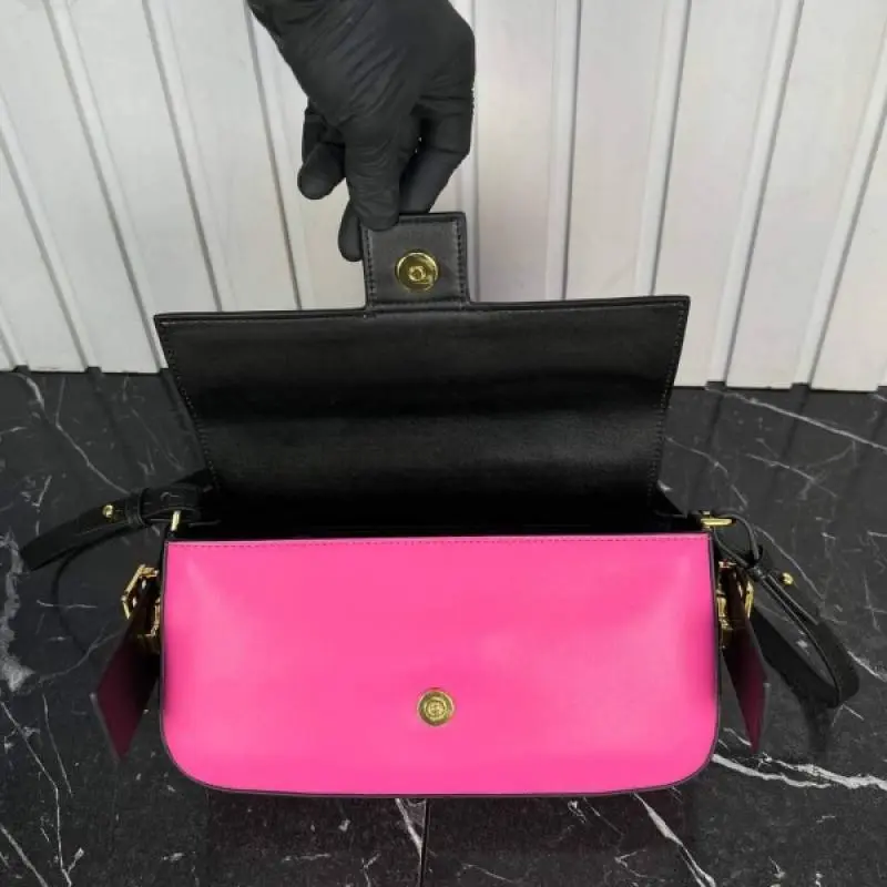 Fendi Baguette Twist Premium Shoulder Crossbody Bag With OG Box & Dust Bag & 2 Belts (Pink-930) - Image 4