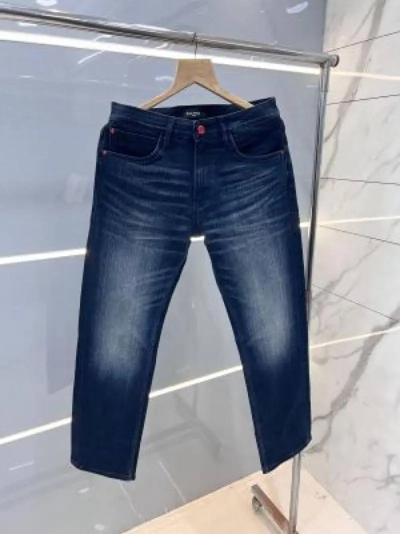 Balmain Paris Green Shade Premium Imported Stretchable Lycra Fabric Straight Fit Denim with Embroidered Logo Sale Offer 2922