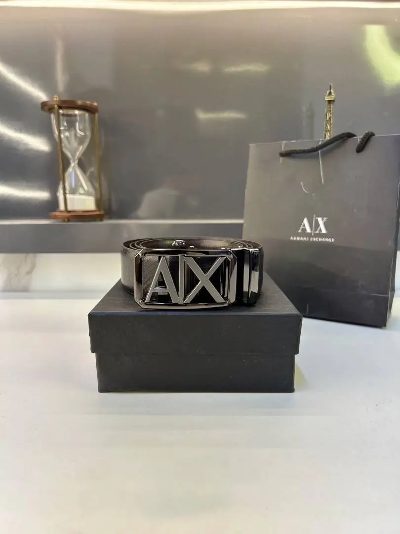Armani Exchange Glossy Black Auto Lock Belt Fa 741 - Image 2