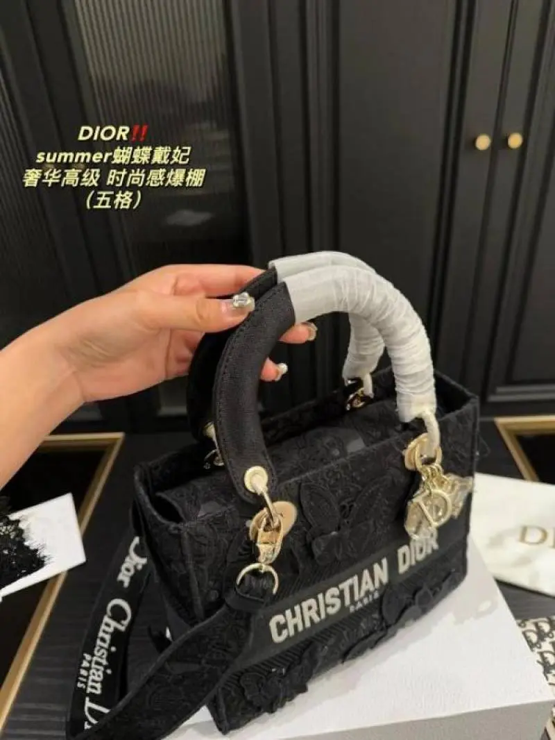 Diyor875 Lady My ABC D-Lite Embroidery Luxurious Quality With OG Magnetic Gift Box & Dust Bag & Scarf (Black - 875) - Image 7