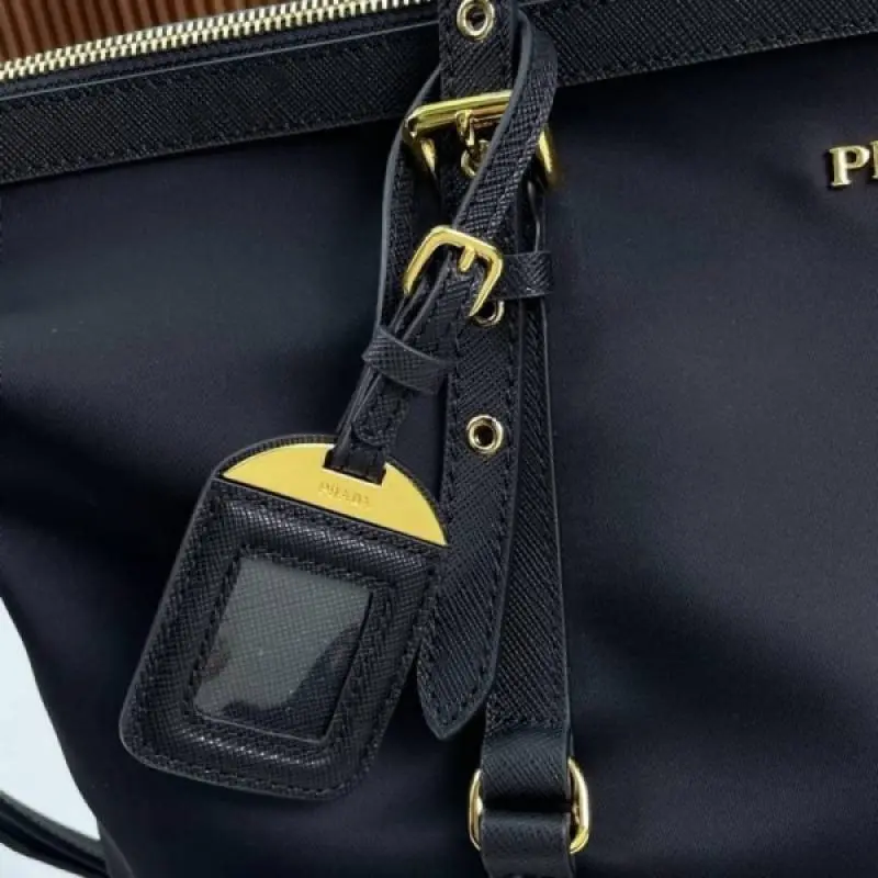 Prada Tessuto Saffiano Top Zip Premium Tote Bag With OG Box & Dust Bag (Black-266) - Image 7