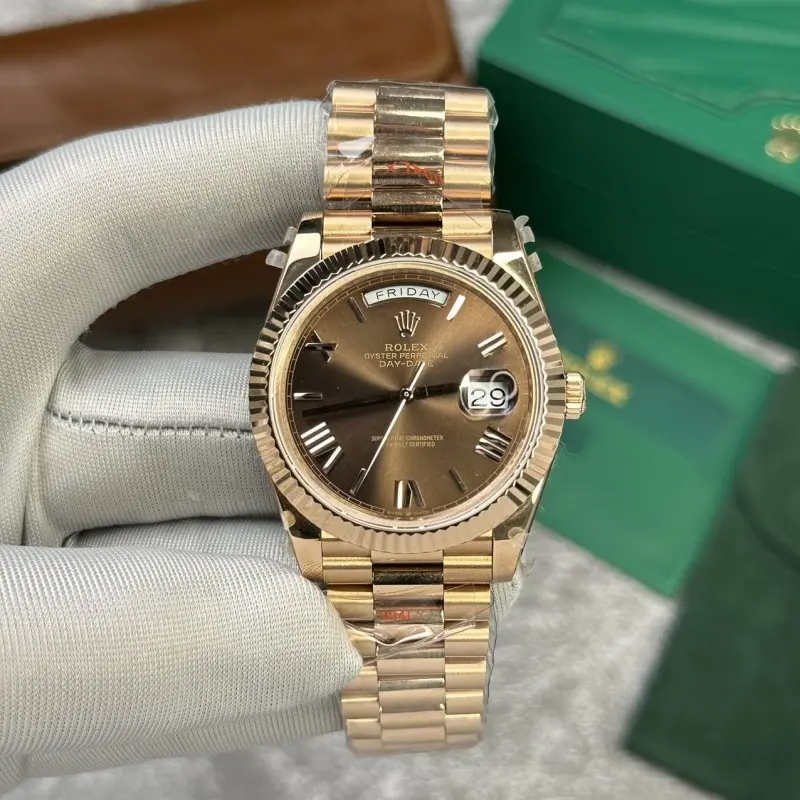 Rolex Oyster perpetual Day Date Rose Gold Chocolate Ref228235 Z-R Quality - Image 4