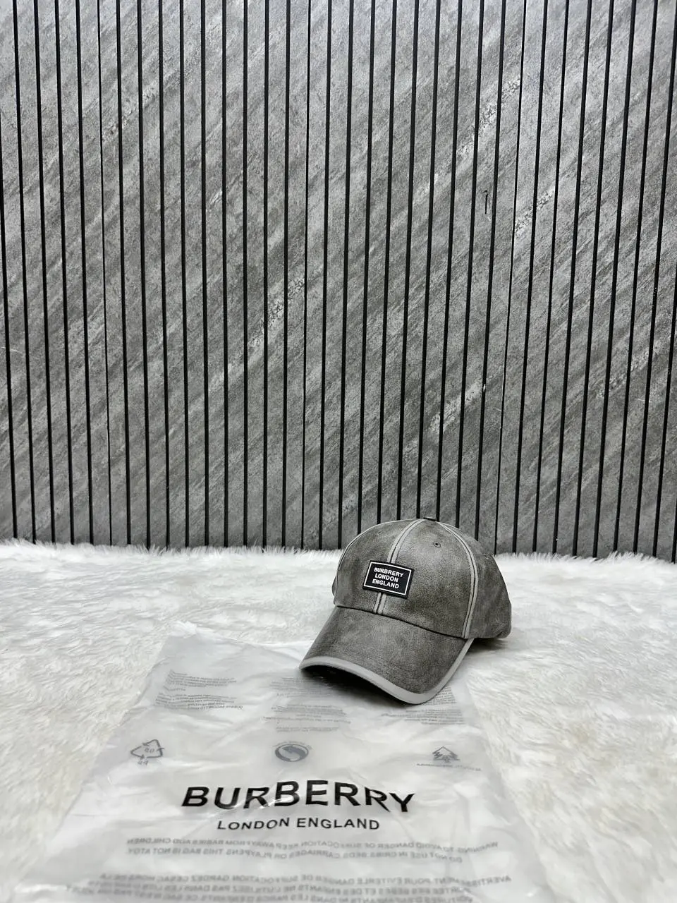 Burberry 11 Highend Premium Graphite Unisex Cap With Original Polly bag