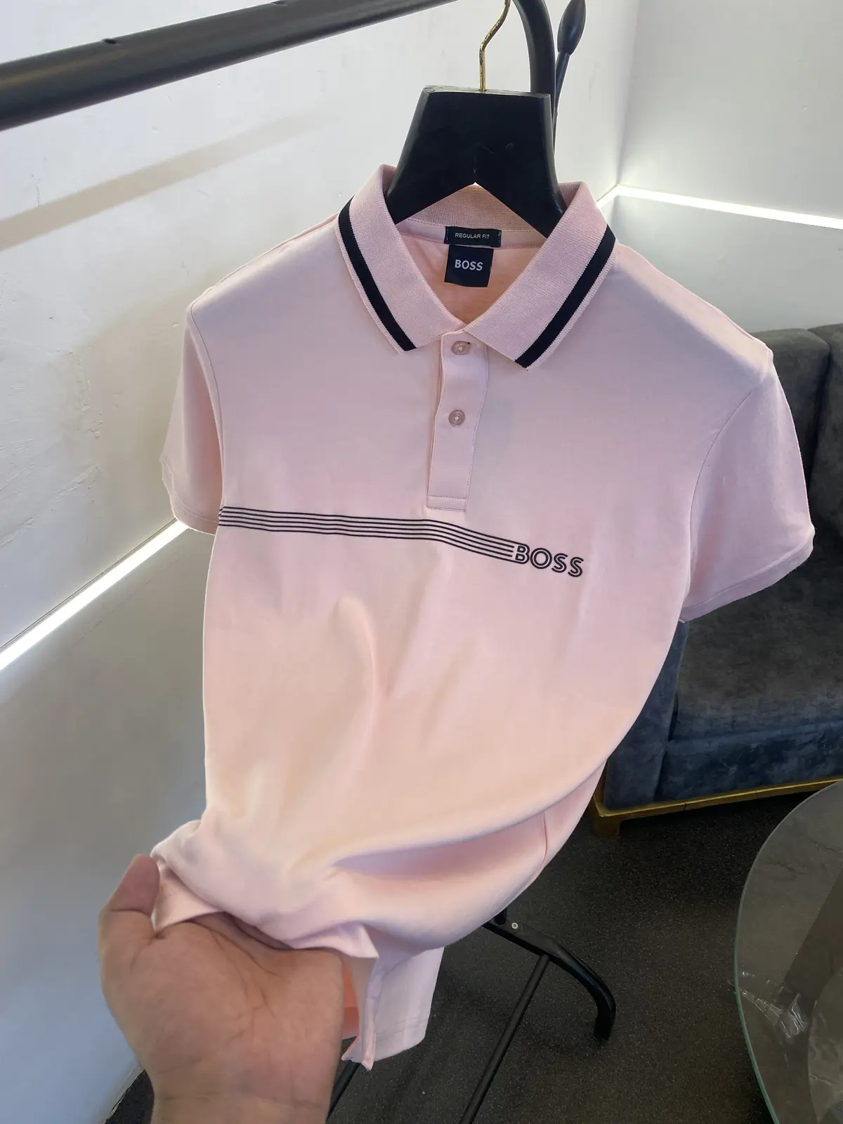 Hugo bos imported polo tshirt pink sale - Image 2