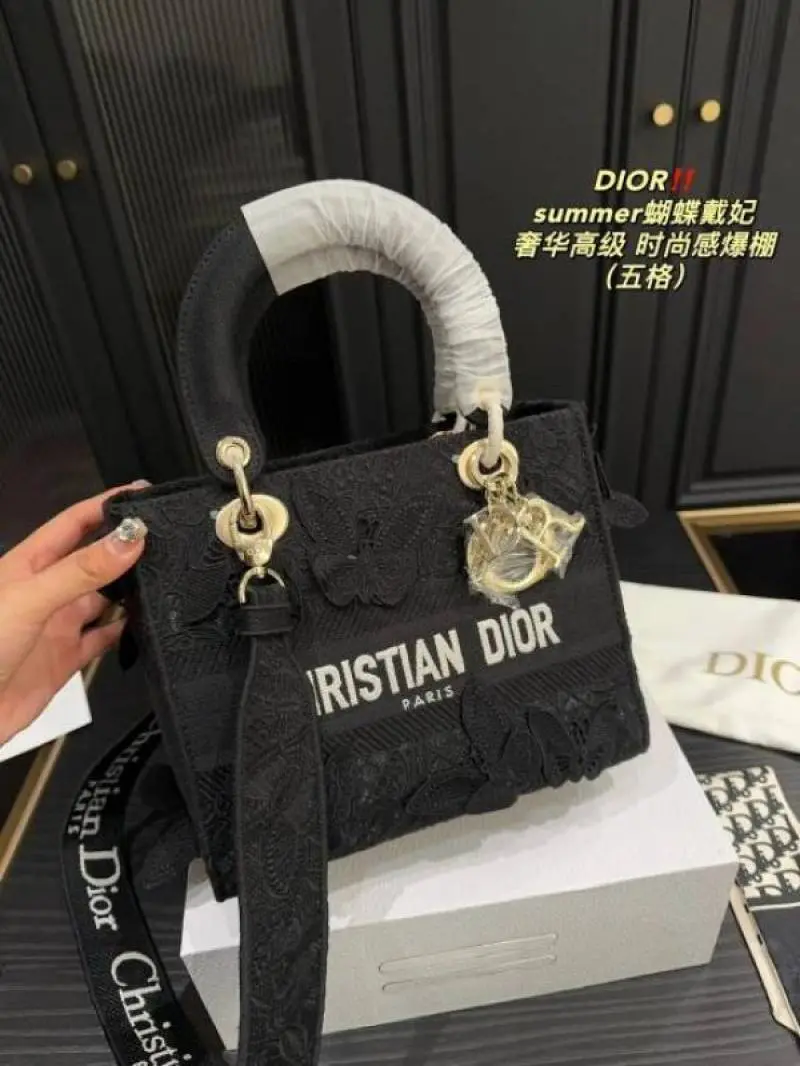 Diyor875 Lady My ABC D-Lite Embroidery Luxurious Quality With OG Magnetic Gift Box & Dust Bag & Scarf (Black - 875) - Image 9