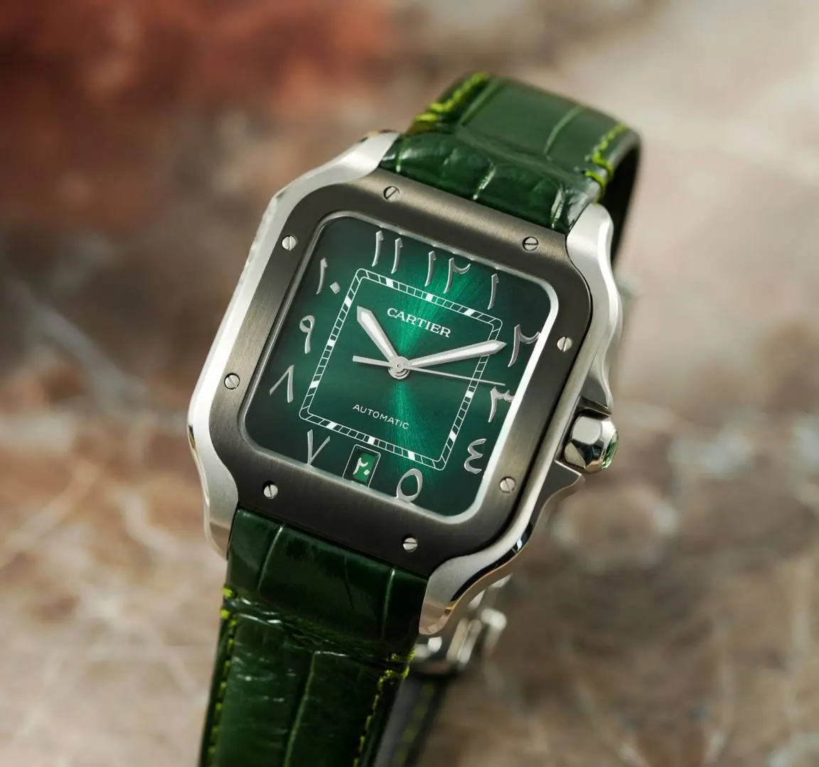 Cartier Santos Automatic full green arabic - Image 3