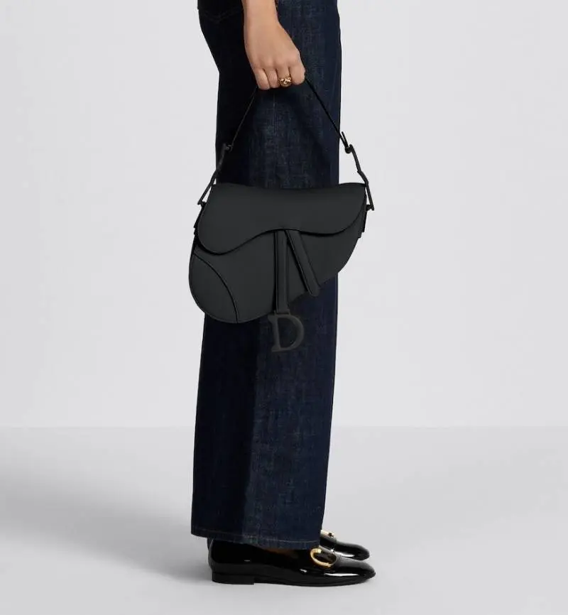 Dior CB Saddle With OriginalBox CarryBag All-Black LeatheR - Image 2