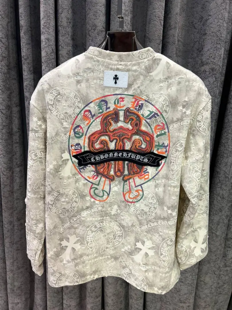 CHROME HEARTS IMPORTED SWEATSHIRT STORE ARTICLE CREAM AND GREY - Image 2