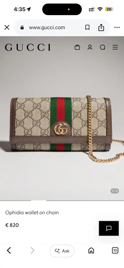 Gucccii 68 ChainWallet With Original Box & DustCover - Image 4