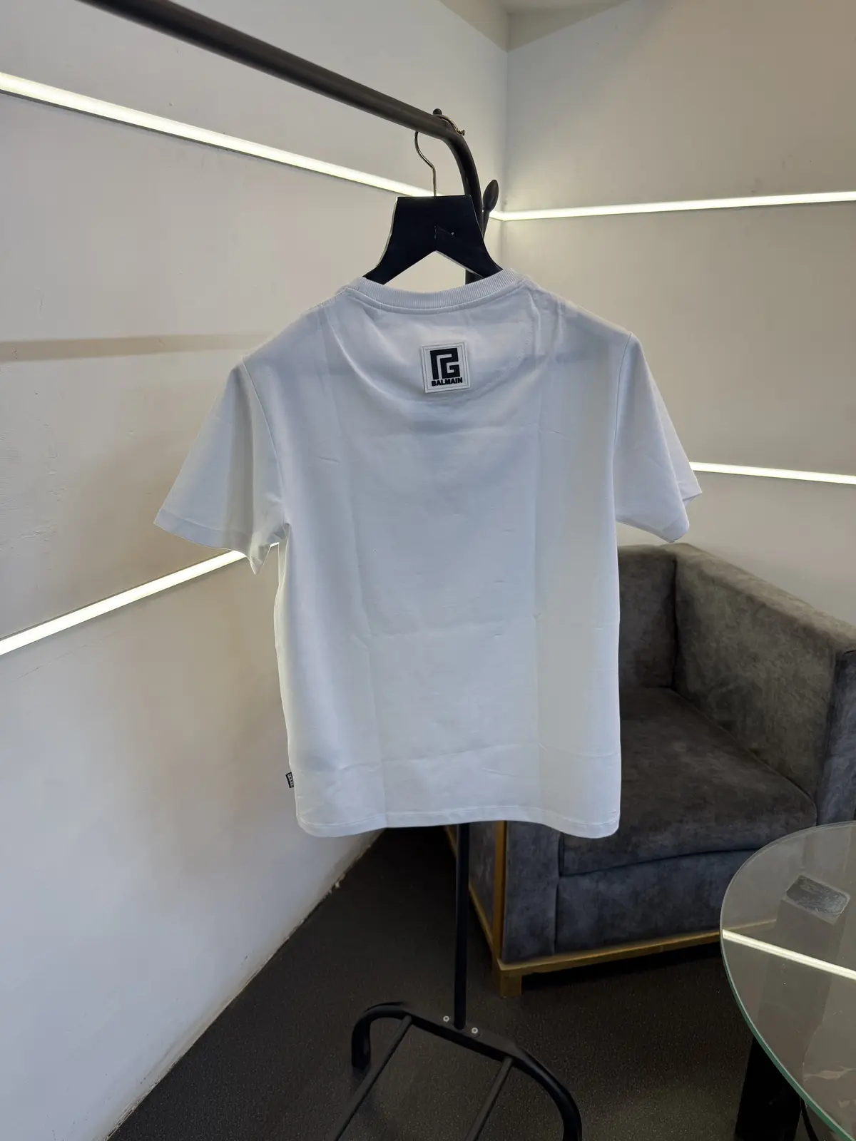 Balmain Turkey imported round neck 3d print patch tshirt white sale - Image 3