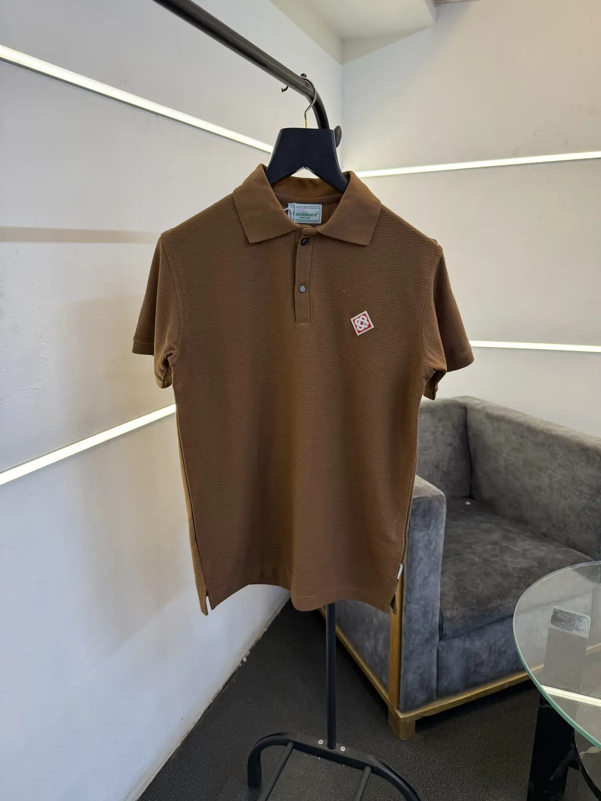 Casablanca brown imported knitted fabric polo tshirt